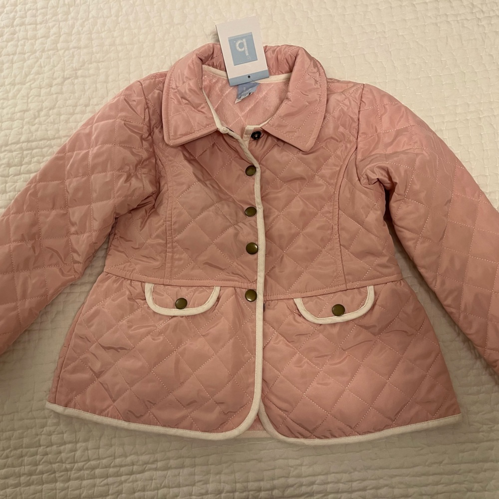 NWT Bella Bliss pink quilted coat size 7